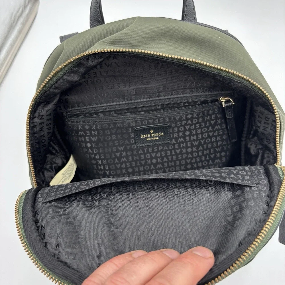 Kate Spade New York Bradley Wilson Road Backpack Small Army Green Nylon‎